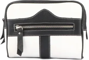CHALLENGER Leather Waist Belt Bag Travel Pouch Fanny Pack White 18BT25WH