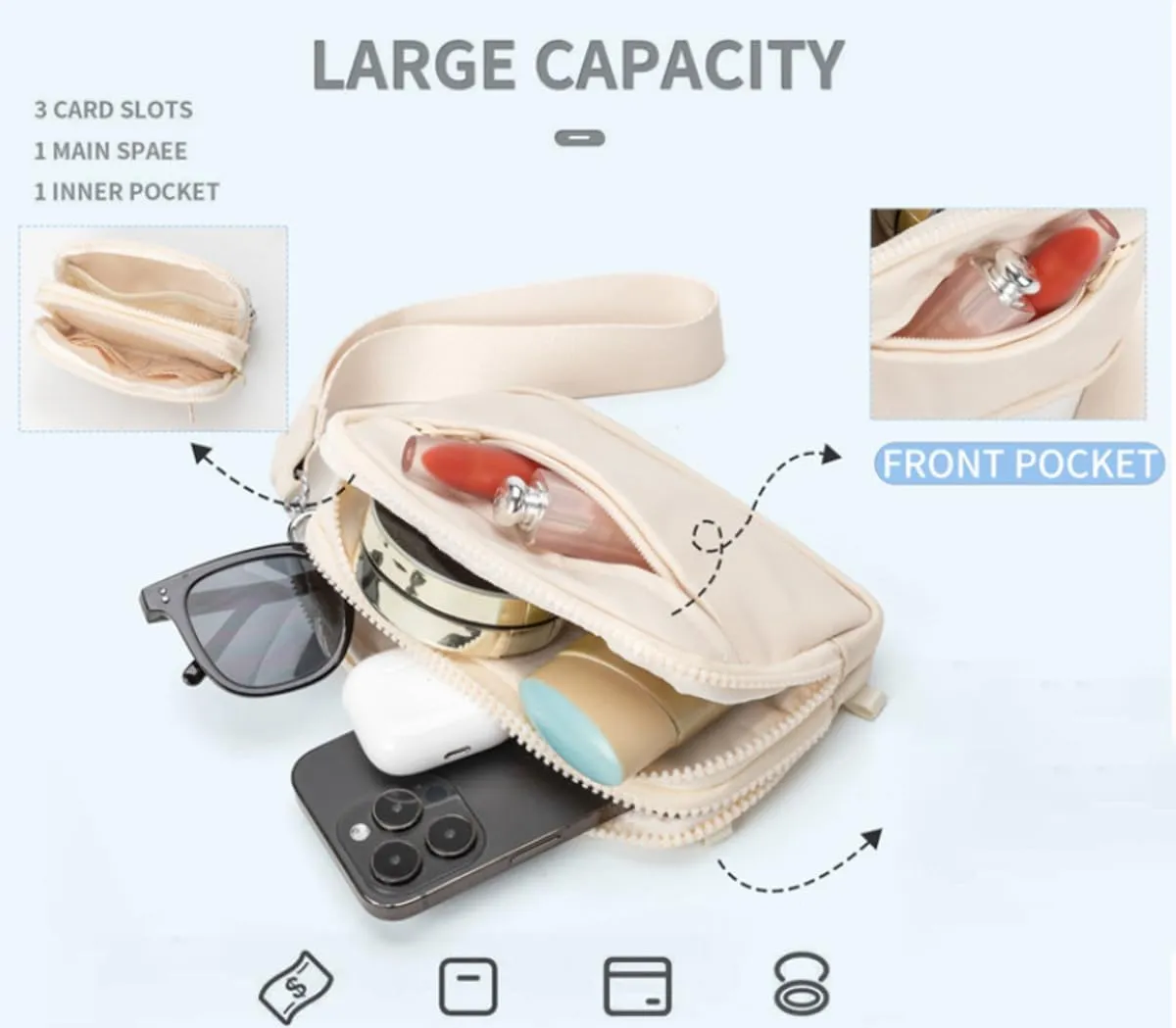 Checkered Sling Backpack Women Crossbody Bags Bum Bag Cute Cross Body Hobo Satchels Shoulder Sport Wallet Purses 2025