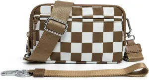 Checkered Sling Backpack Women Crossbody Bags Bum Bag Cute Cross Body Hobo Satchels Shoulder Sport Wallet Purses 2025