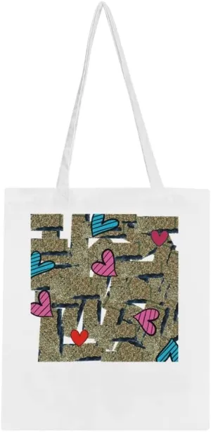 Classic Heart Tote Bag, Eco-Friendly Cotton Tote with Reinforced Handles