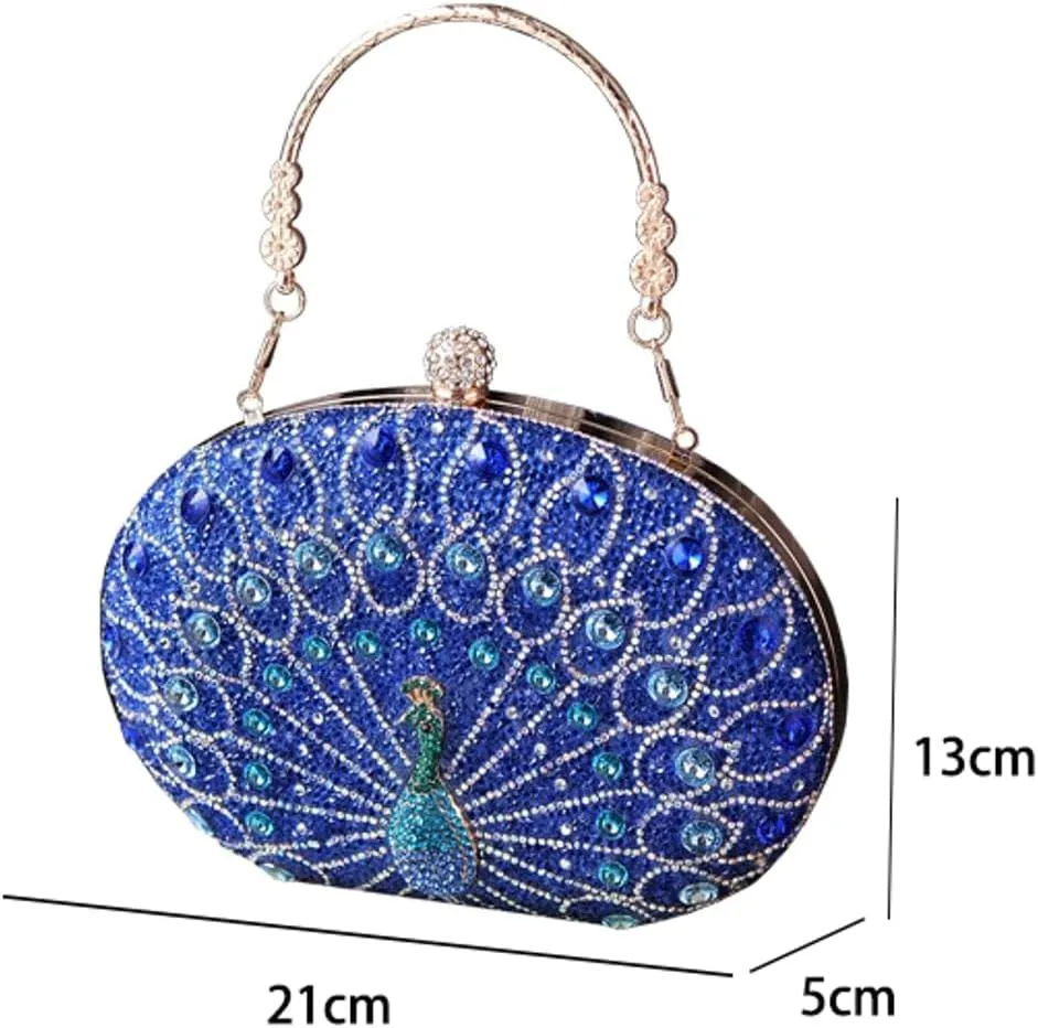 Clutch Purses for Women Peacock Rhinestone Purse Evening Bag Party Clutch Shoulder Handbag Crystal Glitter Handbags Satchels