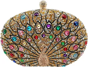 Clutch Purses for Women Peacock Rhinestone Purse Evening Bag Party Clutch Shoulder Handbag Crystal Glitter Handbags Satchels