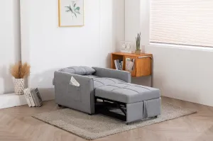Couch.com Convertible Chair Sofa Bed Gray, Durable Design, Fabric Construction, Dark Gray Finish by Couch.com