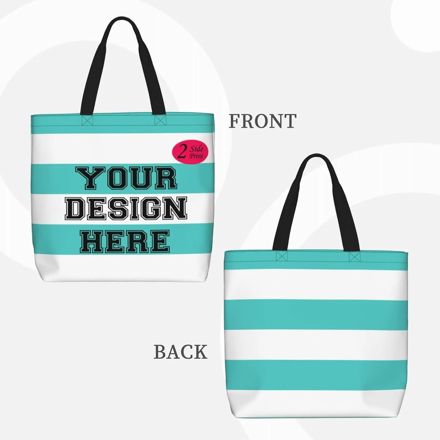 Custom Tote Bags for Women with Image Text logo, Personalized Tote Bag Gifts for Mom Teachers, Customized Handmade Totes