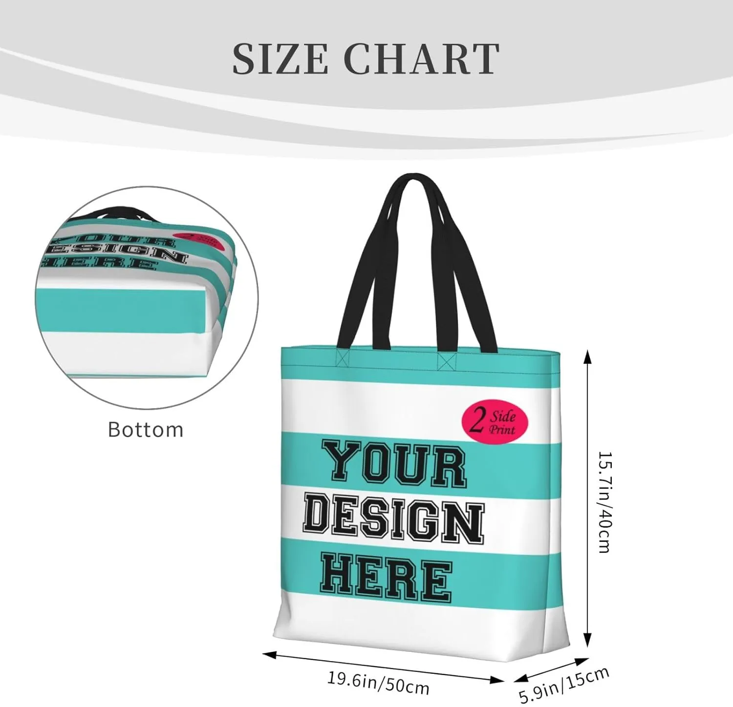 Custom Tote Bags for Women with Image Text logo, Personalized Tote Bag Gifts for Mom Teachers, Customized Handmade Totes