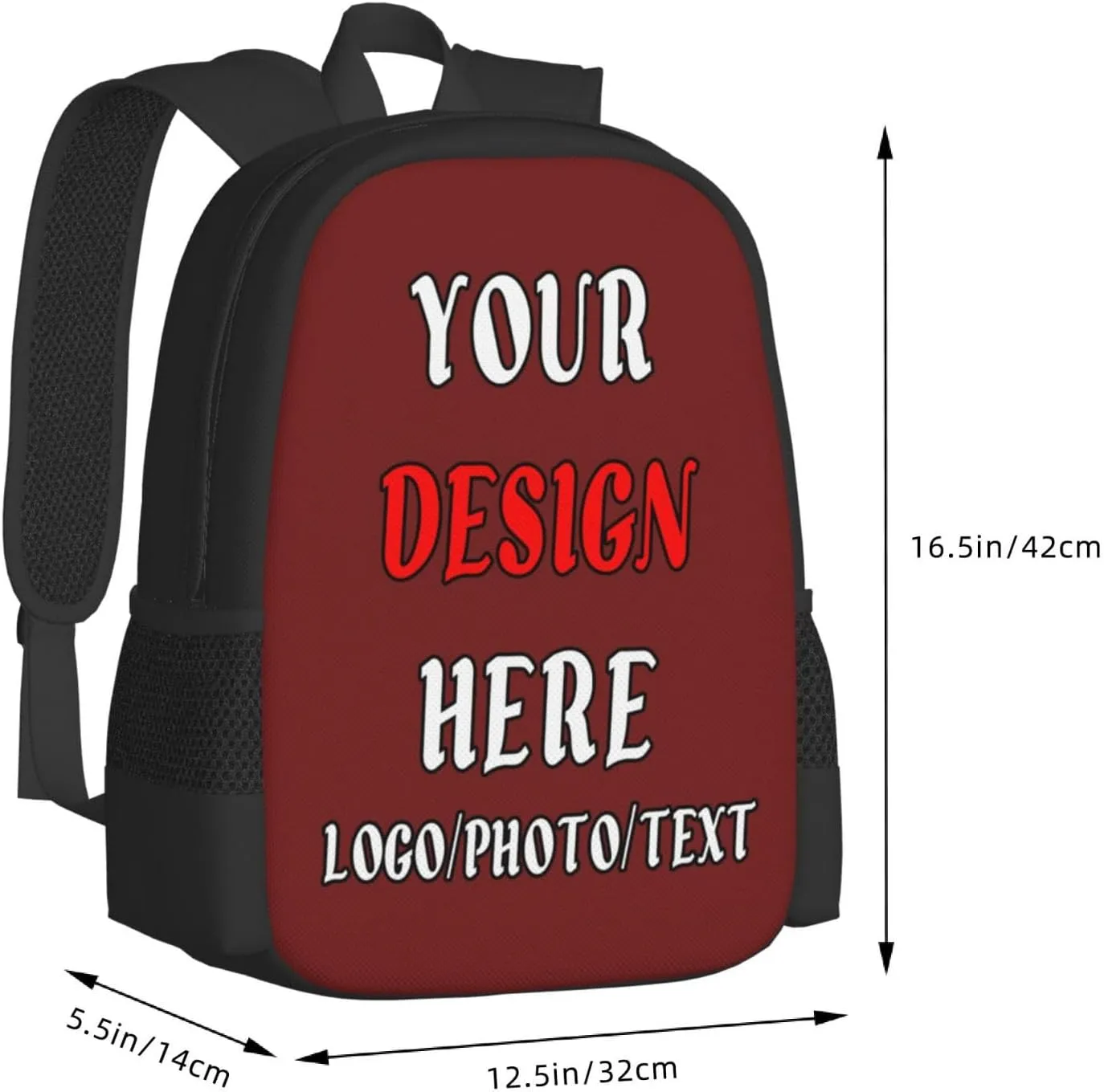 Customize Backpacks For Mens Womens,With Photo Text Customize Laptop Backpack Casual Travel Backpack