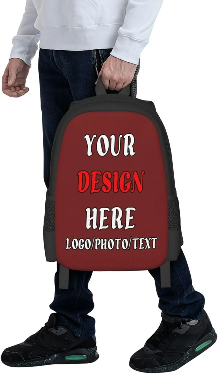 Customize Backpacks For Mens Womens,With Photo Text Customize Laptop Backpack Casual Travel Backpack