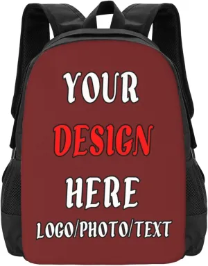 Customize Backpacks For Mens Womens,With Photo Text Customize Laptop Backpack Casual Travel Backpack