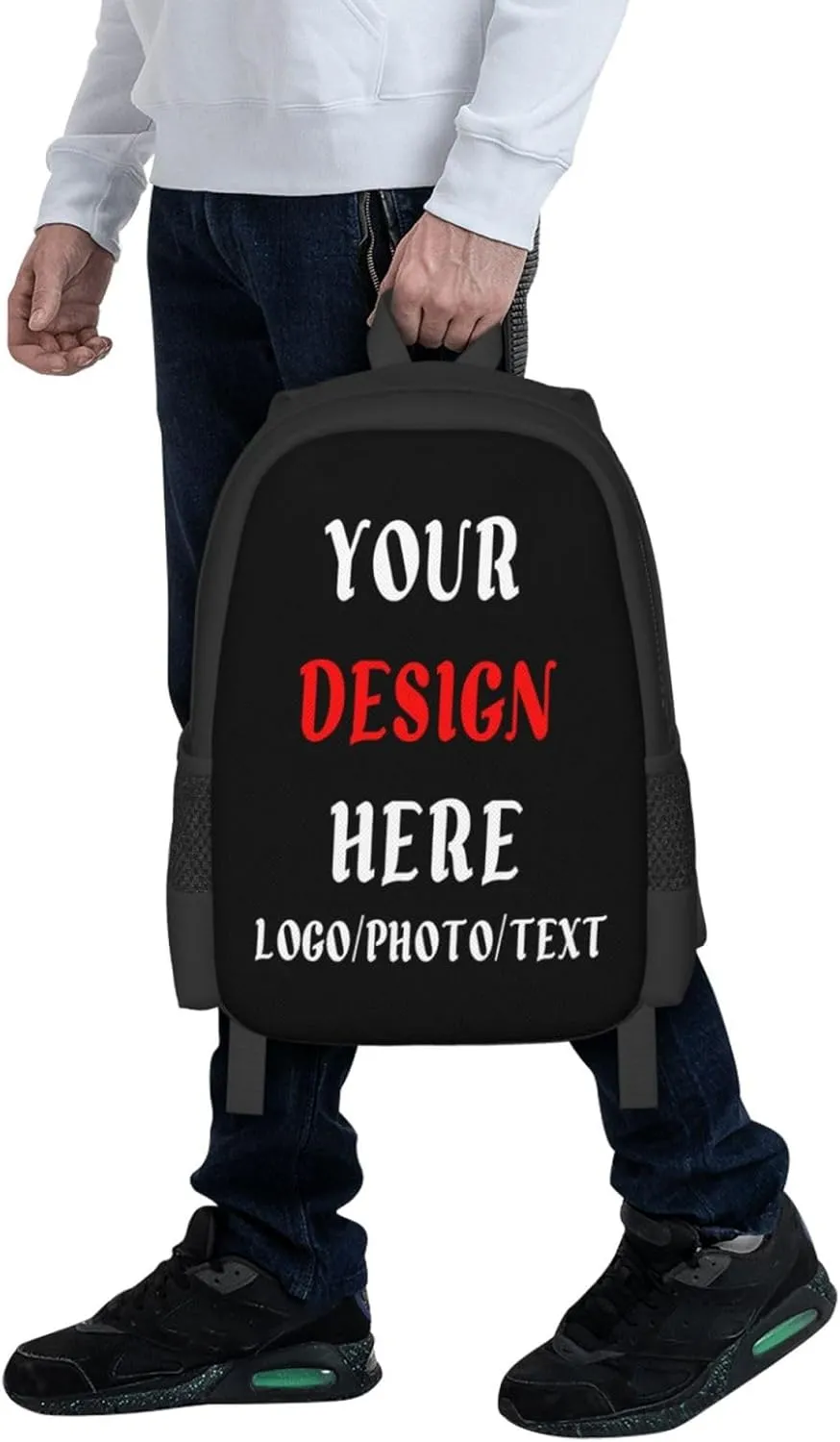 Customized Backpack For Mens Womens,With Logo Text Customize Laptop Backpack Casual Travel Backpack