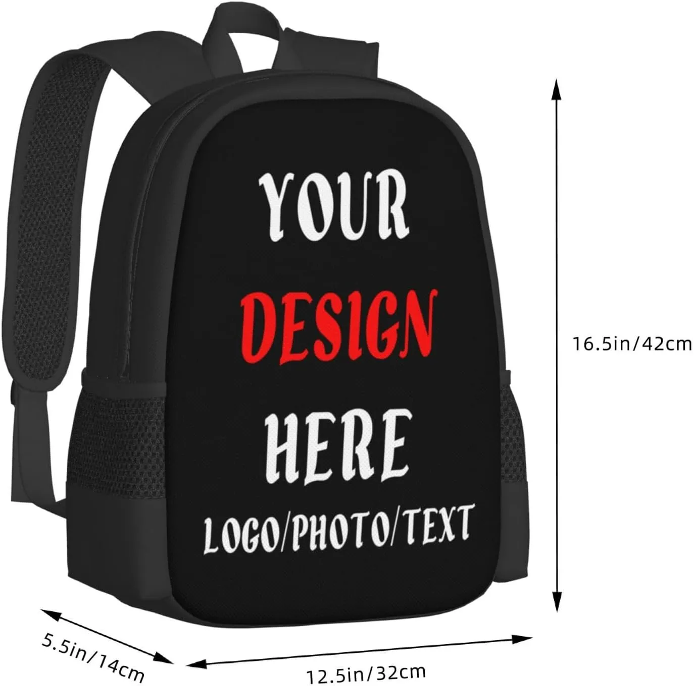 Customized Backpack For Mens Womens,With Logo Text Customize Laptop Backpack Casual Travel Backpack