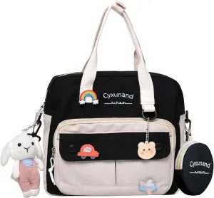 Cute Bags Kawaii Backpack Messenger Bag For School,Aesthetic Backpacks Multifunction Laptop Japanese Ita for Teen Girls Kids Lunch Totes