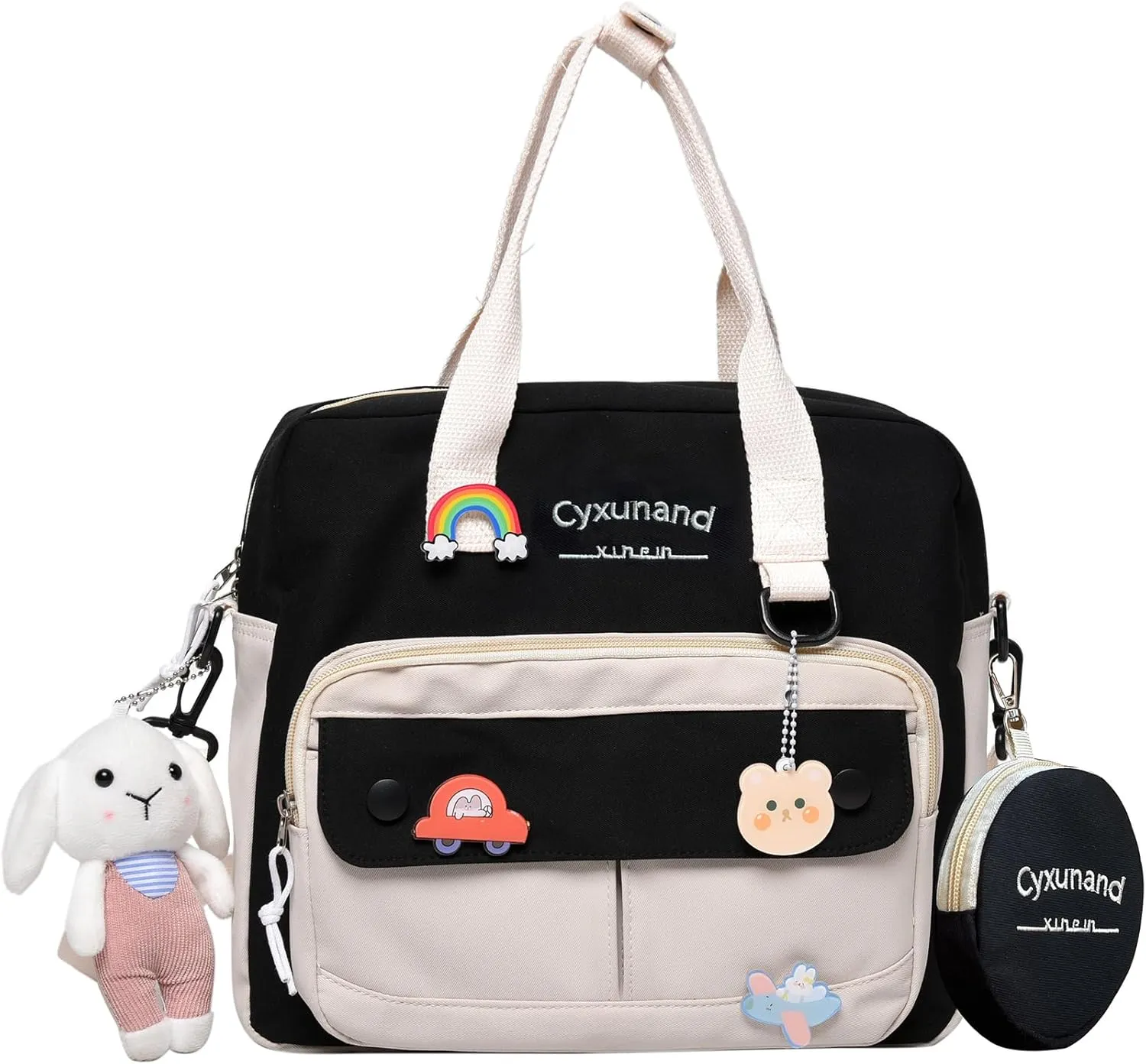 Cute Bags Kawaii Backpack Messenger Bag For School,Aesthetic Backpacks Multifunction Laptop Japanese Ita for Teen Girls Kids Lunch Totes