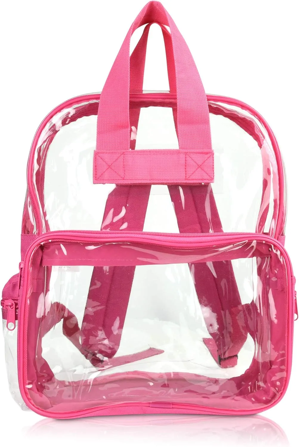 DALIX Clear Backpack for School Transparent Bags Girls Boys Hot Pink 12 Pack