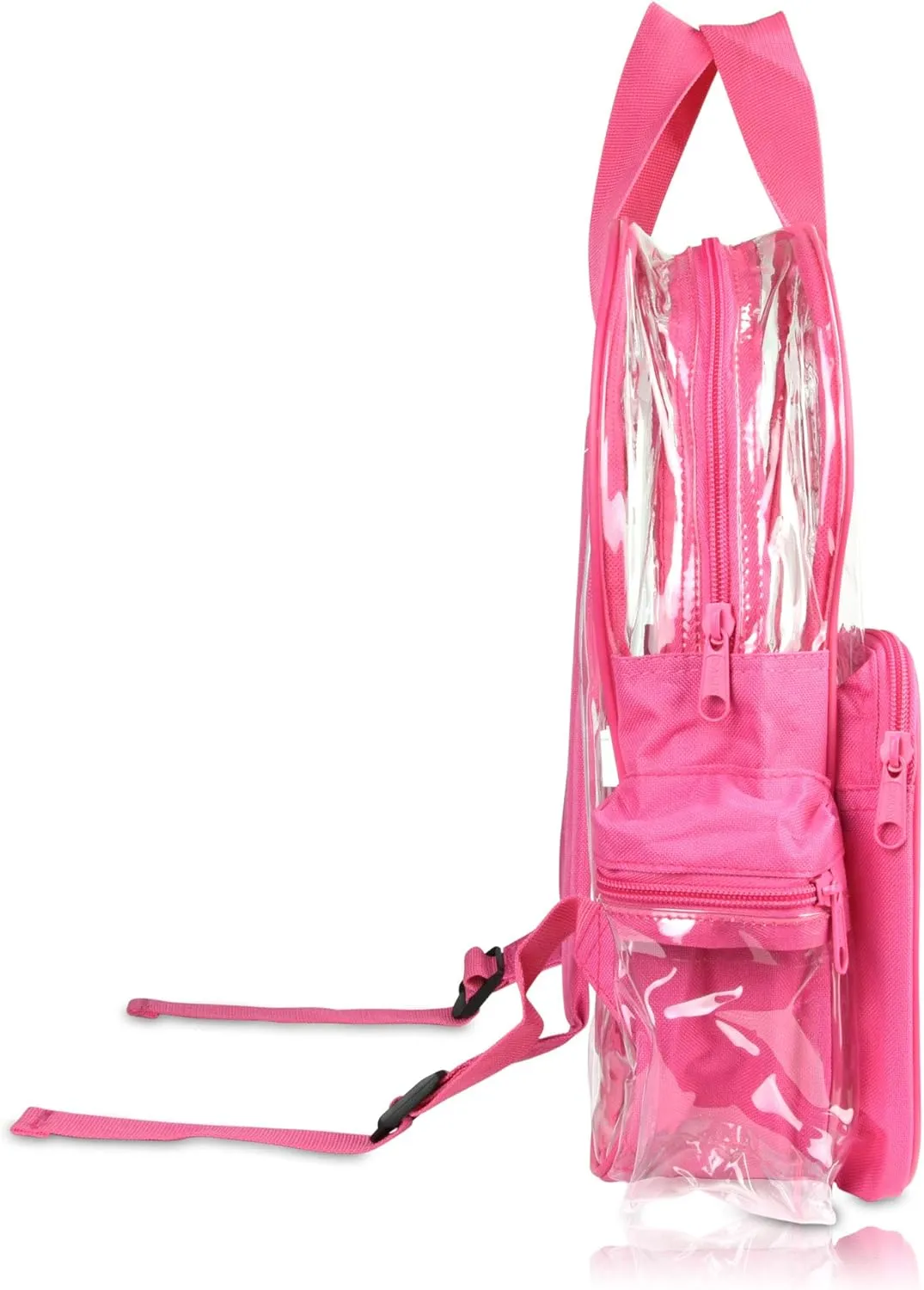DALIX Clear Backpack for School Transparent Bags Girls Boys Hot Pink 12 Pack
