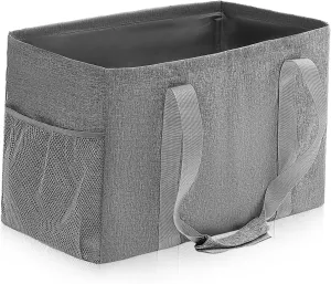 DECHOUS Reusable Shopping Grocery Bag Foldable Tote Strong Handles Inner Zipper Waterproof Canvas