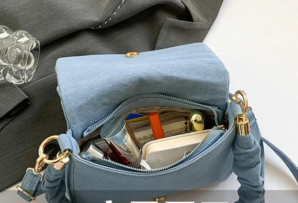 Denim Hobo Bags Women Cute Woven Underarm Shoulder Bag Satchels Top-handle Tote Handbag Evening Clutch Crossbody