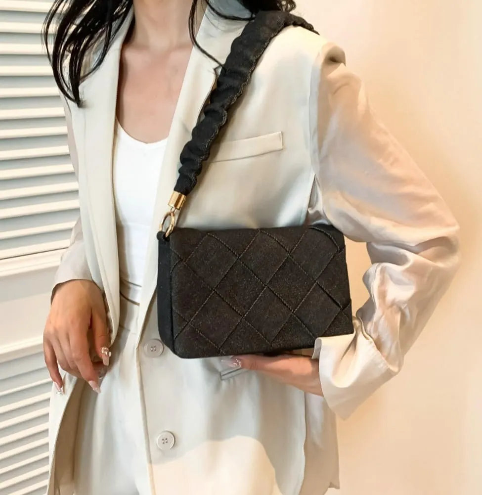 Denim Hobo Bags Women Cute Woven Underarm Shoulder Bag Satchels Top-handle Tote Handbag Evening Clutch Crossbody