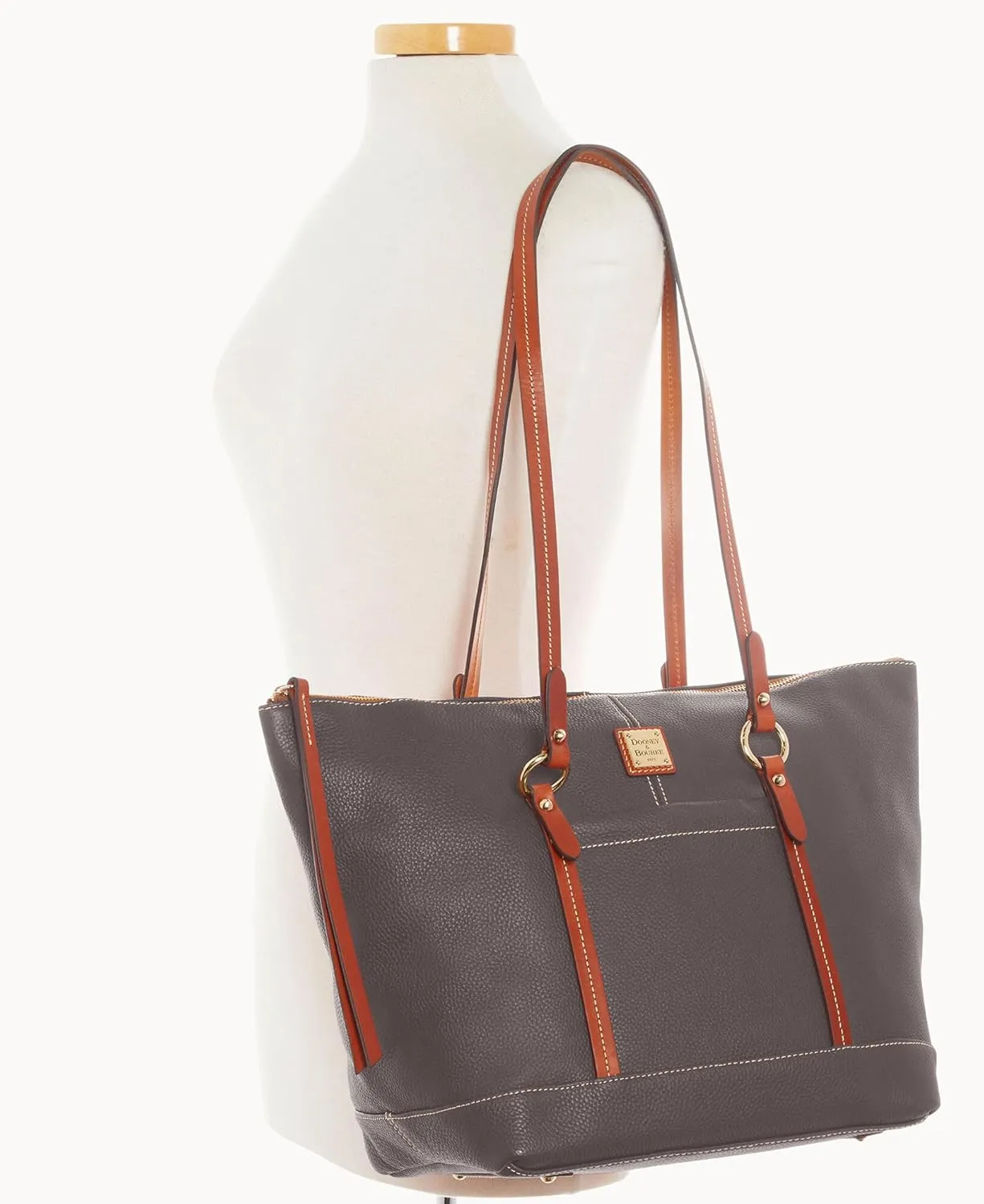 Dooney & Bourke Handbags for Women, Pebble Grain Leather Tote Bag with Zipper & Compartments