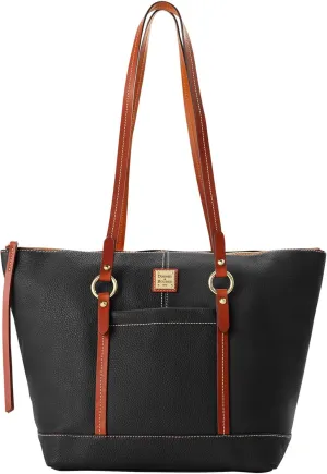 Dooney & Bourke Handbags for Women, Pebble Grain Leather Tote Bag with Zipper & Compartments