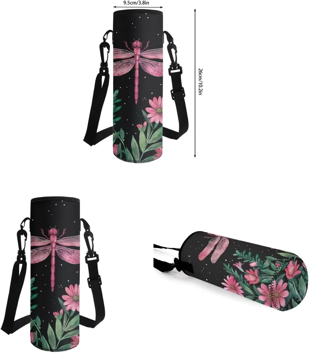 Dragonfly Kids' Backpacks & Lunch Boxes Flower School Bag for Girls Kids Backpacks Boys School Bag for Teenage Girls Lunch Bags for School Insulated Pencil Box Bottle Cooler Bag