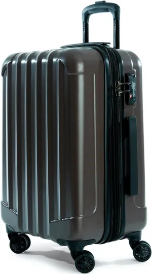 Expandable Hardside Carry On Luggage 22x14x9 Airline Approved Rolling Suitcase with Double Spinner Wheels, Ultra Light 21-Inch (Graphite)