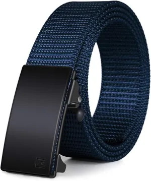 FAIRWIN Men's Ratchet Web Belt,1.25 inch Nylon Automatic Buckle,No Holes Invisible Belts for Men Jeans Pants