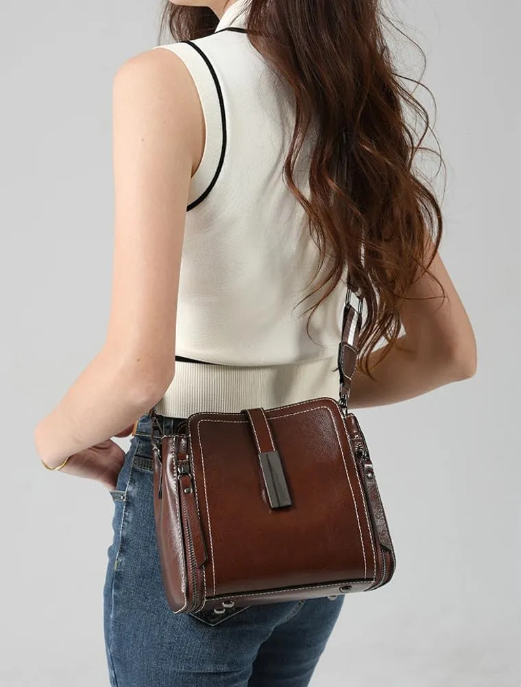 Fashion Handbag Messenger Bag for Women 2025 Retro Shoulder Purse PU Leather Tote Bag Hobo Purse Commuter Handbags Satchels