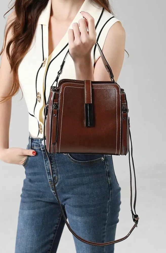 Fashion Handbag Messenger Bag for Women 2025 Retro Shoulder Purse PU Leather Tote Bag Hobo Purse Commuter Handbags Satchels