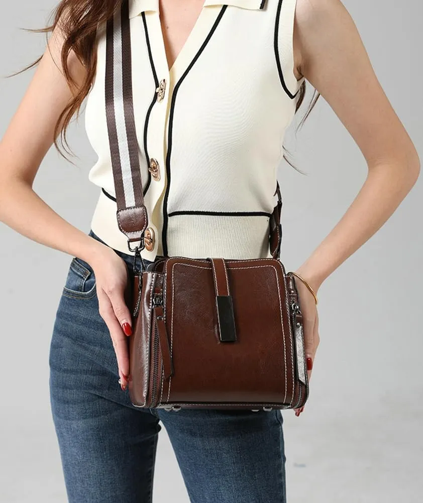 Fashion Handbag Messenger Bag for Women 2025 Retro Shoulder Purse PU Leather Tote Bag Hobo Purse Commuter Handbags Satchels