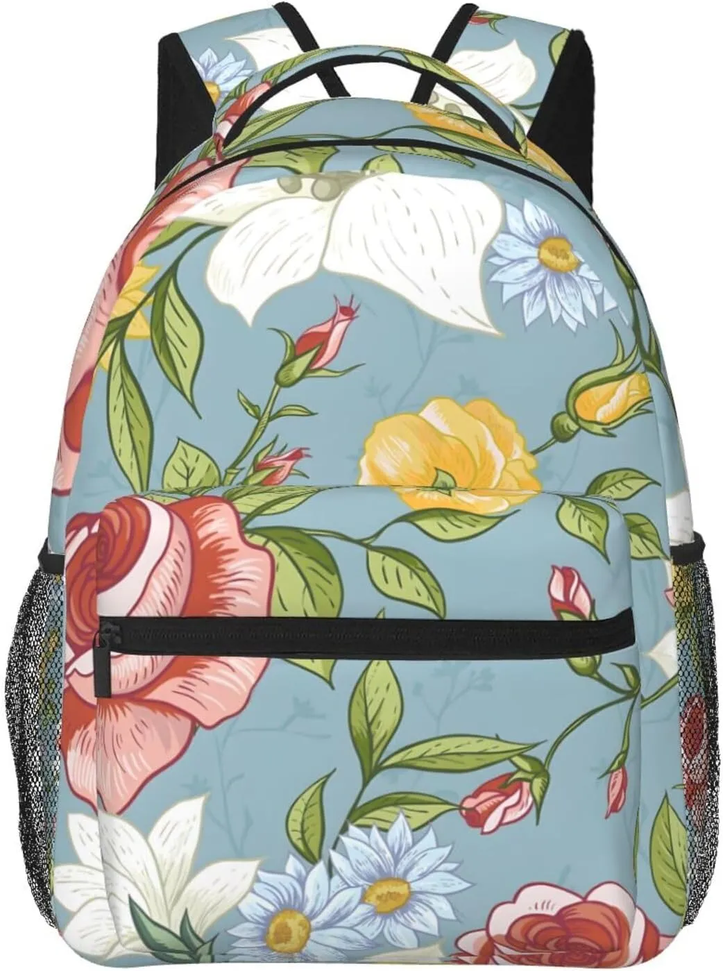 Flower Travel Laptop Backpack Women Lightweight Backpack Adjustable College Backpack Fits 15.6 Inch Laptop Waterproof Travel Backpack for Work, Women, Men, Travel -Rose