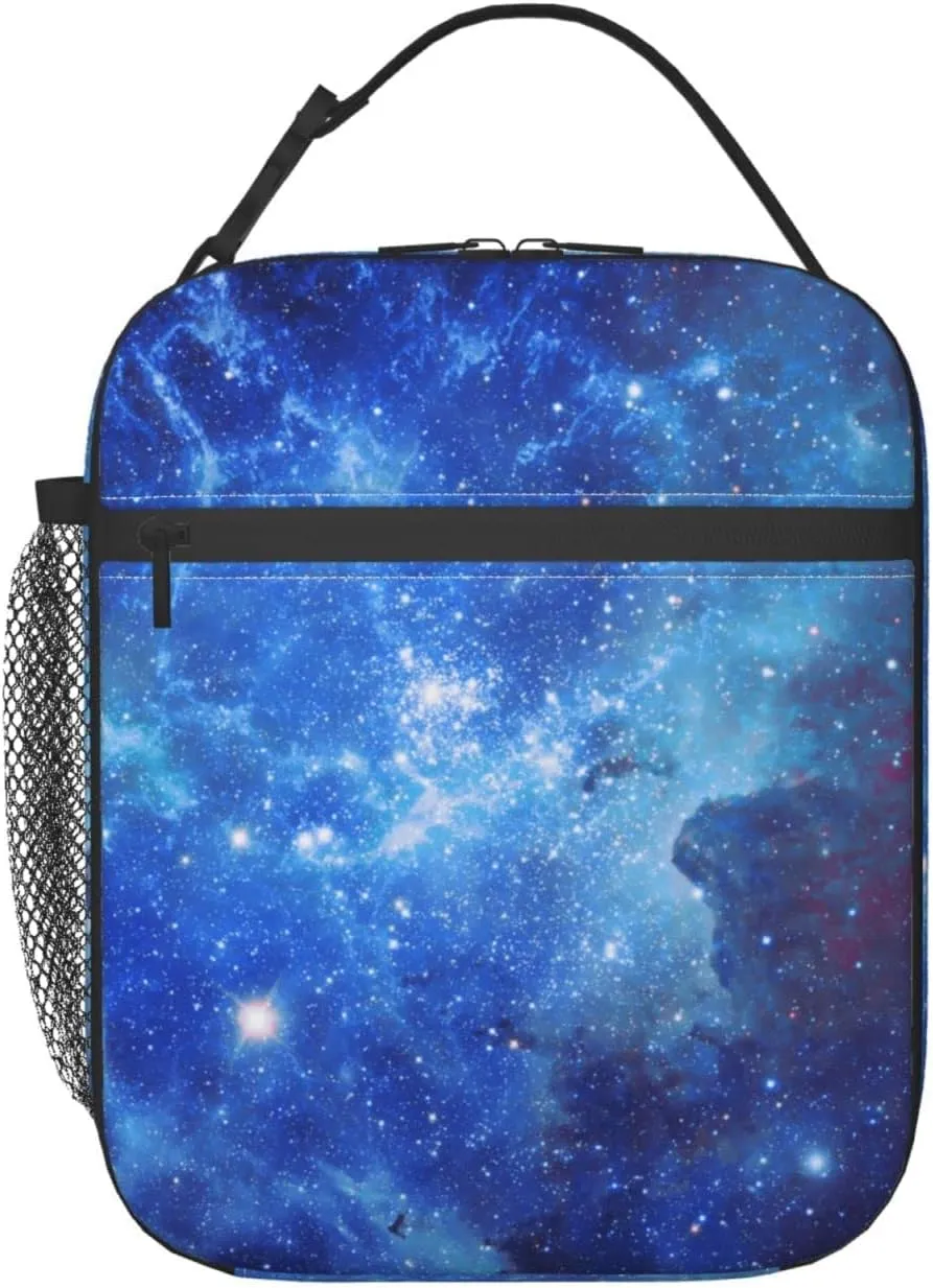 Galaxy Lunch Box Reusable Insulated Totes Lunch Bag Thermal Cooler For Boy Girls School Men Women Travel Beach Picnic