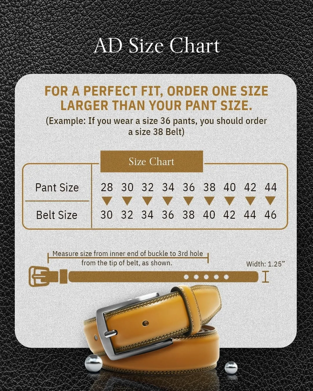 Genuine Leather Dress Belts For Men - Mens Belt For Suits, Jeans, Uniform With Single Prong Buckle - Designed in the USA