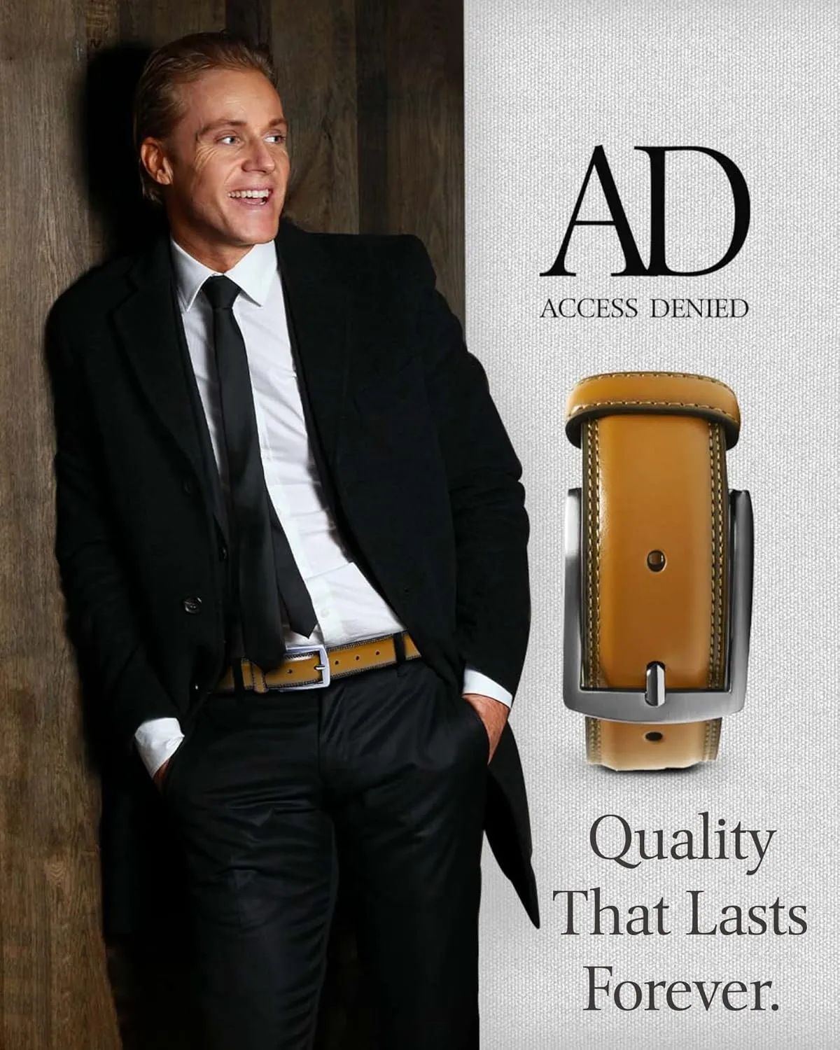 Genuine Leather Dress Belts For Men - Mens Belt For Suits, Jeans, Uniform With Single Prong Buckle - Designed in the USA