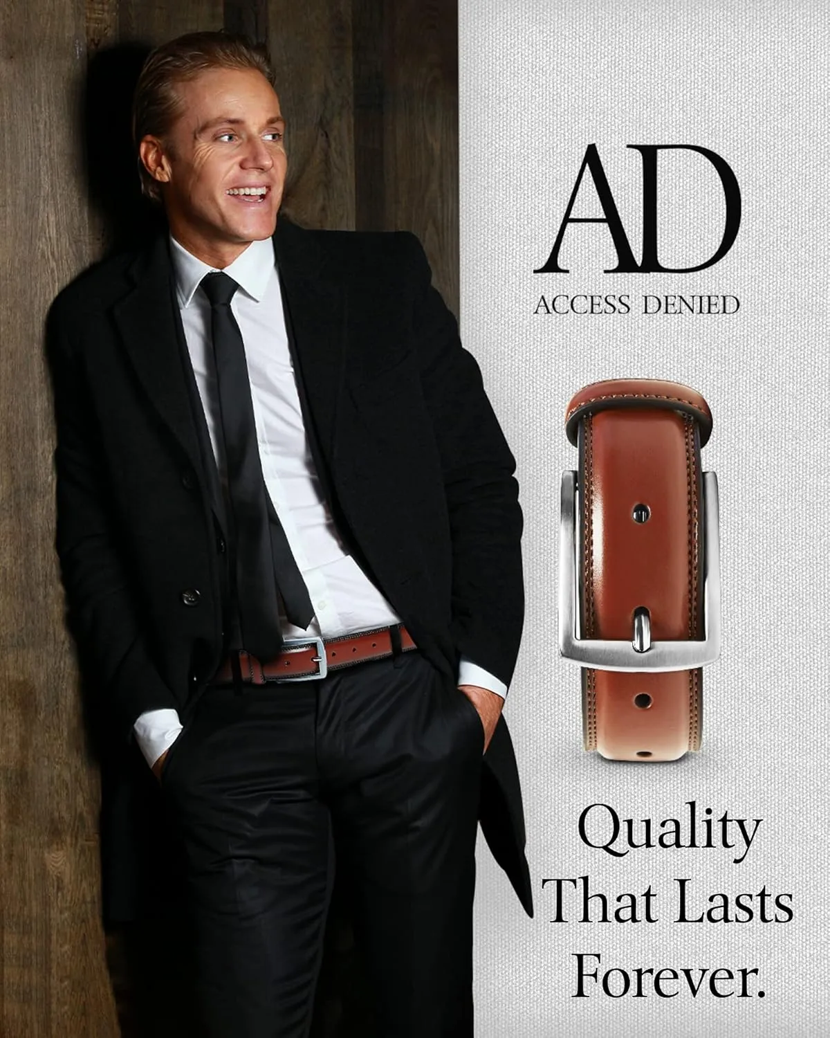 Genuine Leather Dress Belts For Men - Mens Belt For Suits, Jeans, Uniform With Single Prong Buckle - Designed in the USA