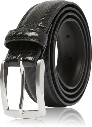 Genuine Leather Dress Belts For Men - Mens Belt For Suits, Jeans, Uniform With Single Prong Buckle - Designed in the USA