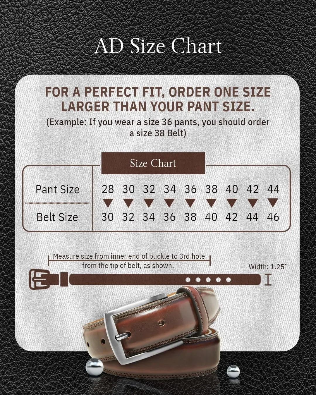 Genuine Leather Dress Belts For Men - Mens Belt For Suits, Jeans, Uniform With Single Prong Buckle - Designed in the USA