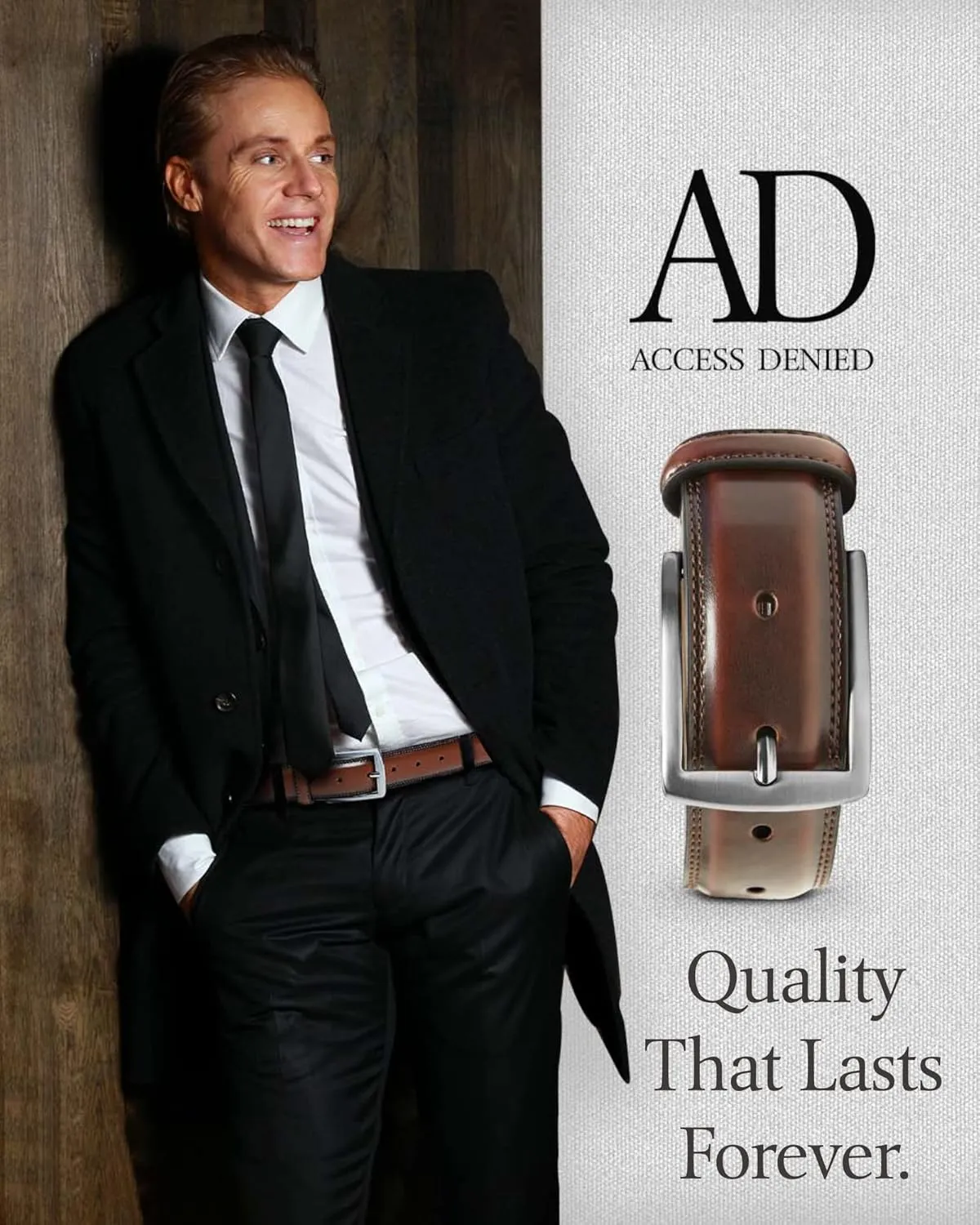 Genuine Leather Dress Belts For Men - Mens Belt For Suits, Jeans, Uniform With Single Prong Buckle - Designed in the USA
