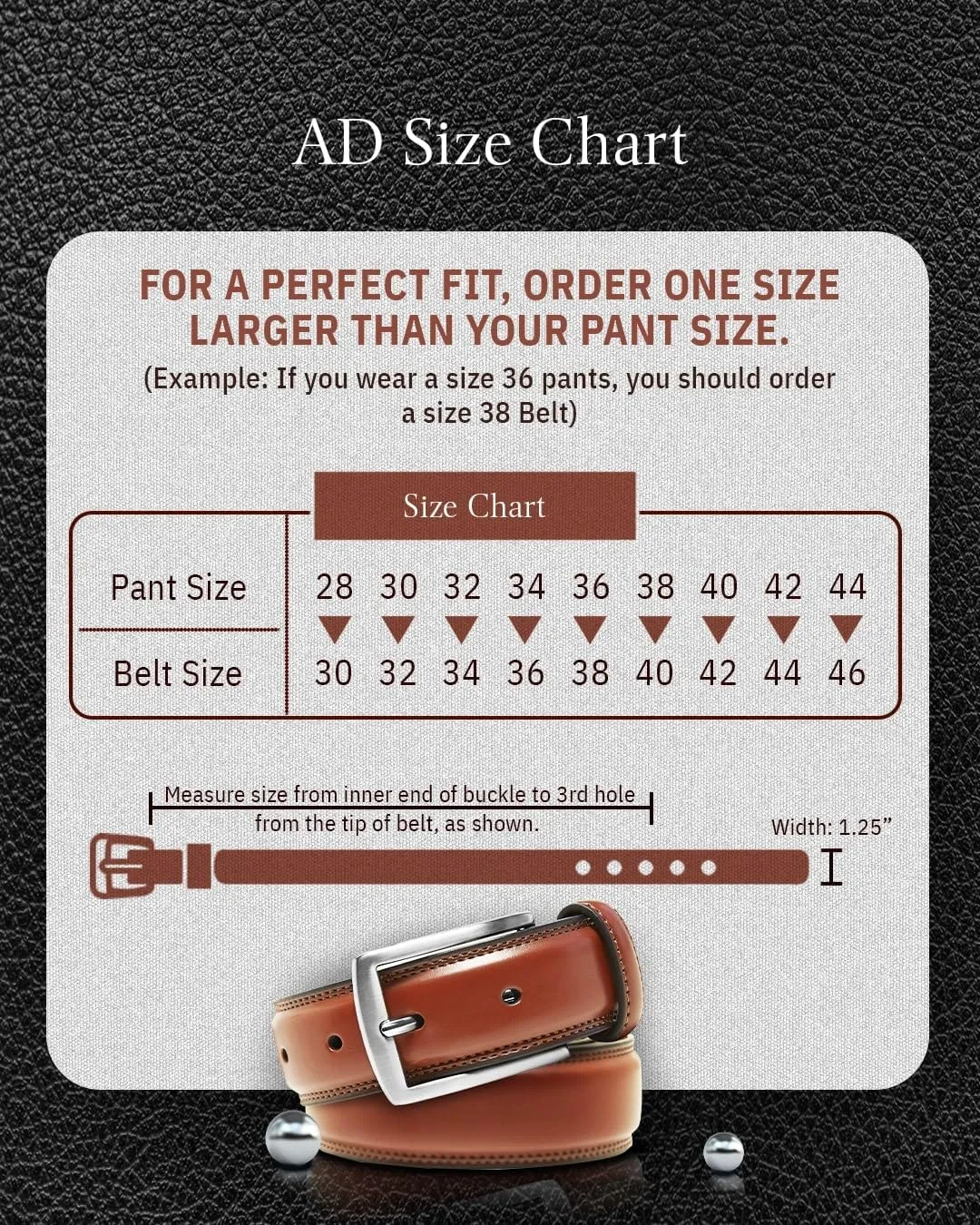 Genuine Leather Dress Belts For Men - Mens Belt For Suits, Jeans, Uniform With Single Prong Buckle - Designed in the USA