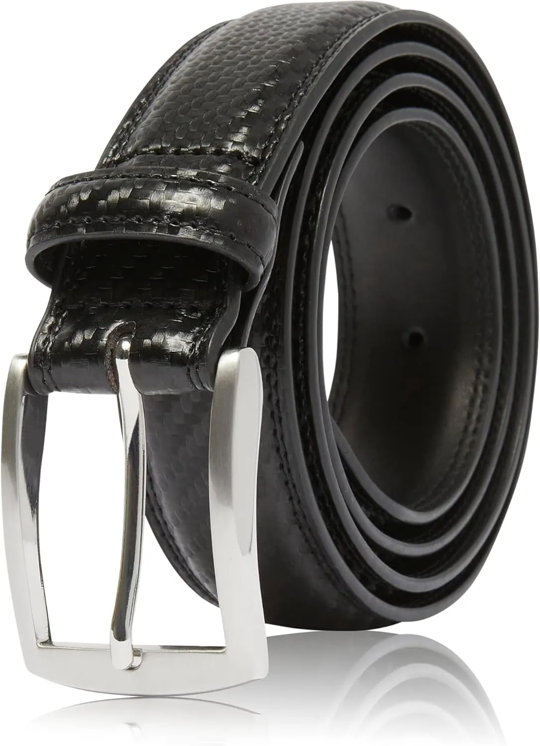 Genuine Leather Dress Belts For Men - Mens Belt For Suits, Jeans, Uniform With Single Prong Buckle - Designed in the USA