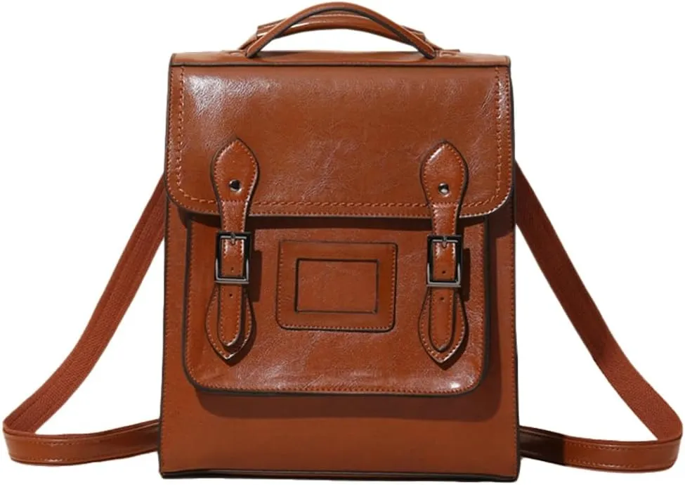 Genuine Leather Shoulder Bag for Women Convertible Backpack Handbag Multifuction Tote Bag Vintage Large Satchels