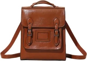 Genuine Leather Shoulder Bag for Women Convertible Backpack Handbag Multifuction Tote Bag Vintage Large Satchels