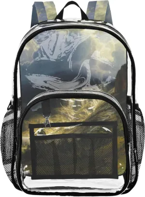 Girls Backpack Kids Boys Albert Bierstadt Storm Rocky Mountains Clear Backpack Women Cute School Clear Shoulder Bag