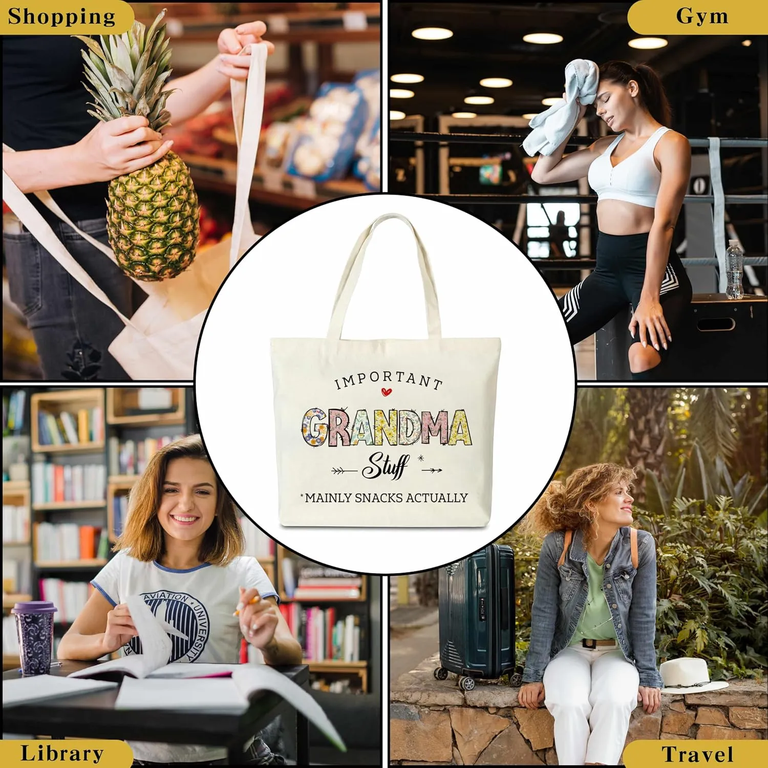 Grandma Mom Aunt Mother in Law Tote Bag Birthday Gifts - H01-H26