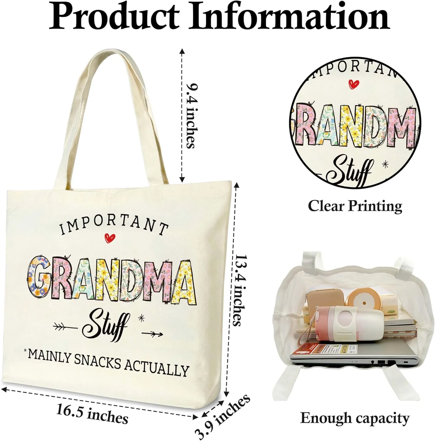 Grandma Mom Aunt Mother in Law Tote Bag Birthday Gifts - H01-H26