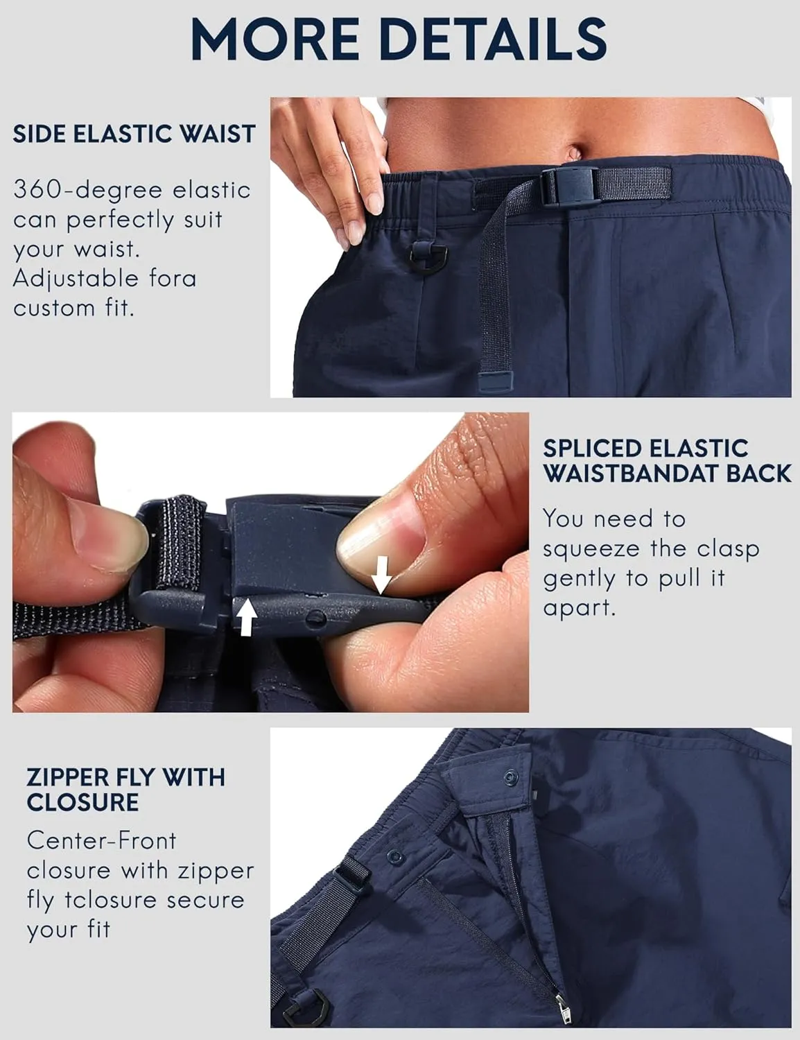 Haimont Women's 7 Inch Hiking Cargo Shorts with Belts Elastic Waist Nylon Quick Dry Water Resistant Camping Travel Trekking