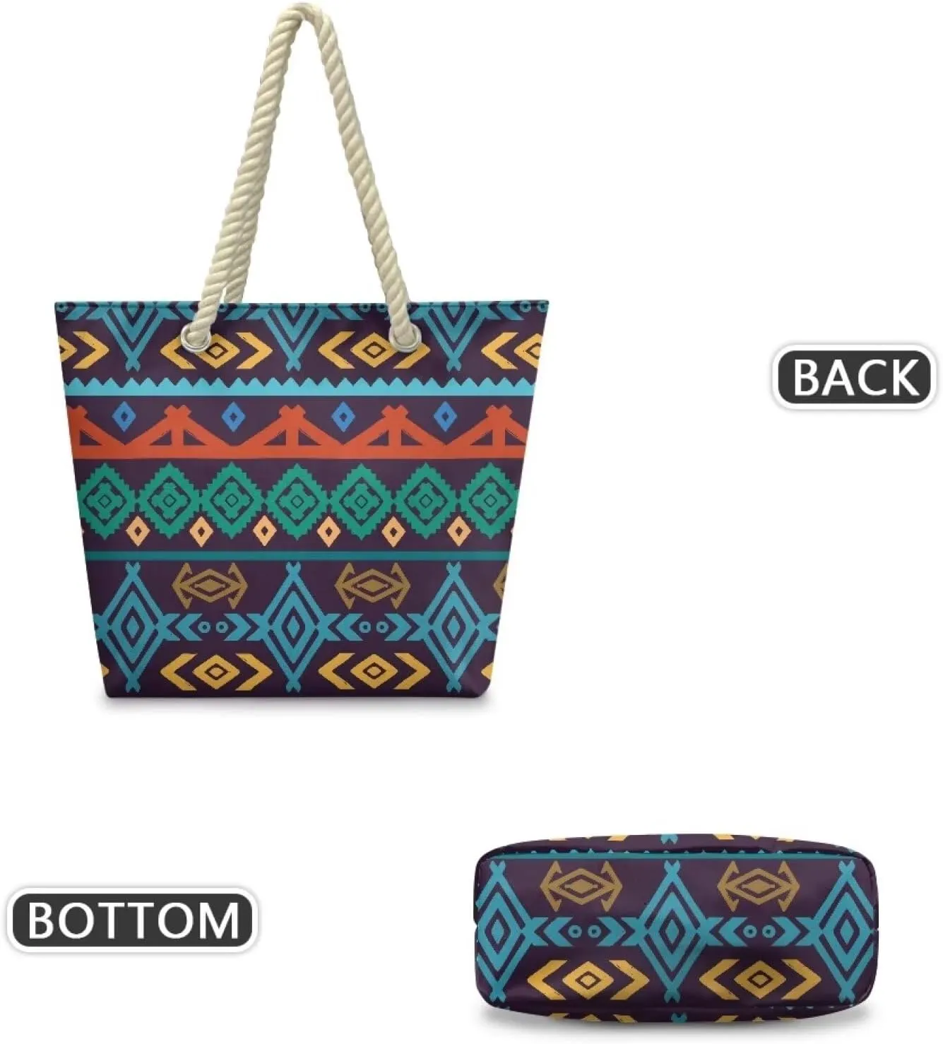 Hemp Rope Tote Bag with Zipper Beach Totes Bags for Women Beach Supplies,Bolso De Playa Para Mujer, Unique Gifts