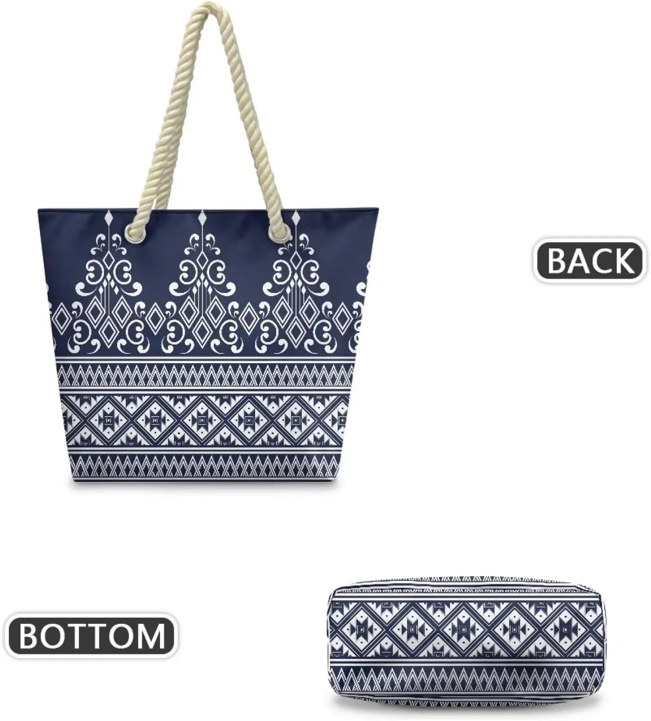 Hemp Rope Tote Bag with Zipper Beach Totes Bags for Women Beach Supplies,Bolso De Playa Para Mujer, Unique Gifts