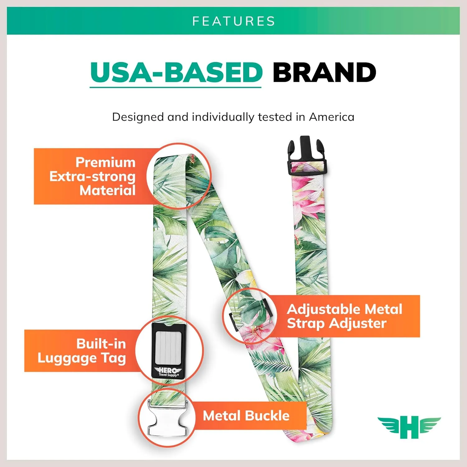 Hero Luggage Straps for Suitcases and Carry-On (2-Pack) Heavy-Duty Secure Belts with 700  lbs. Max Force Tension