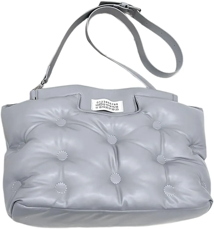Hobo Bag for Women PU Leather Crossbody Shoulder Bag Puffer Totes Puffy Purses Quilted Handbag Satchels (Color : White)