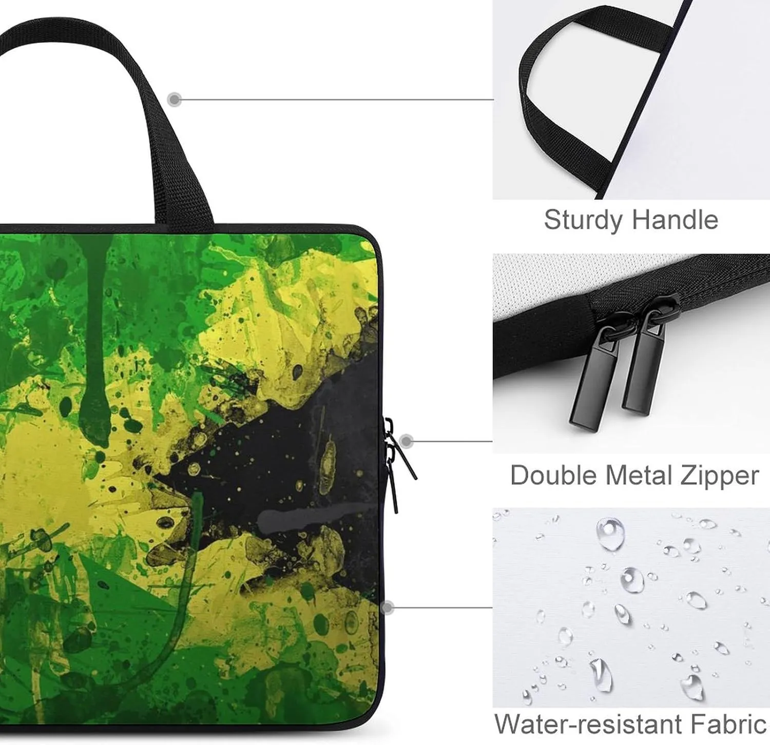 Jamaica Flags Laptop Sleeve Laptop Carrying Case Compatible Laptop Protective Bag with Handles